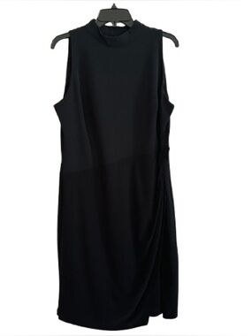 American Living Dress Sleeveless Black Mock-Neck Knee Length Dress Size 16 NEW